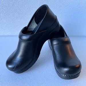 Dansko Black Leather Professional Clogs